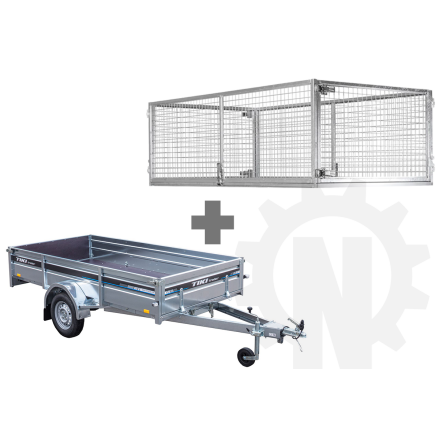 TIKI CS300-LH - Obromsad slpvagn - Totalvikt 750kg - Med galler