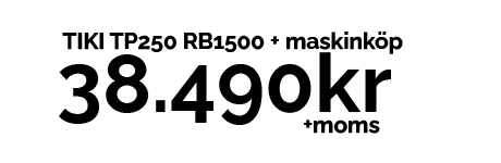 Prislapp TIKI TP250 RB1500 Maskinsläp och maskin
